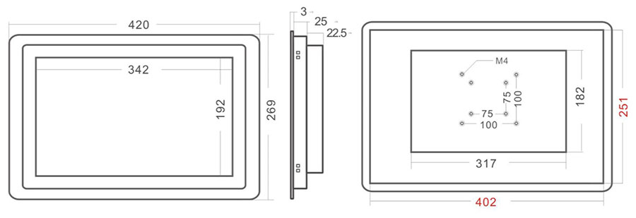 3mm Bezel Industrial Monitor