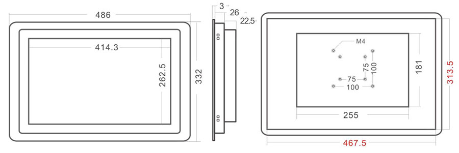 3mm Bezel Industrial Monitor