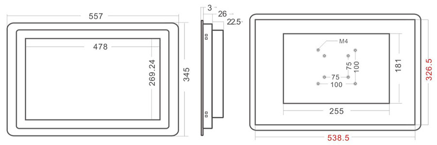 3mm Bezel Industrial Monitor