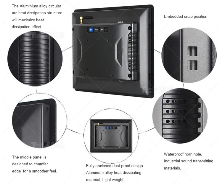 Embedded All In One PC Industrial Grade IP65 Rated 10.4"