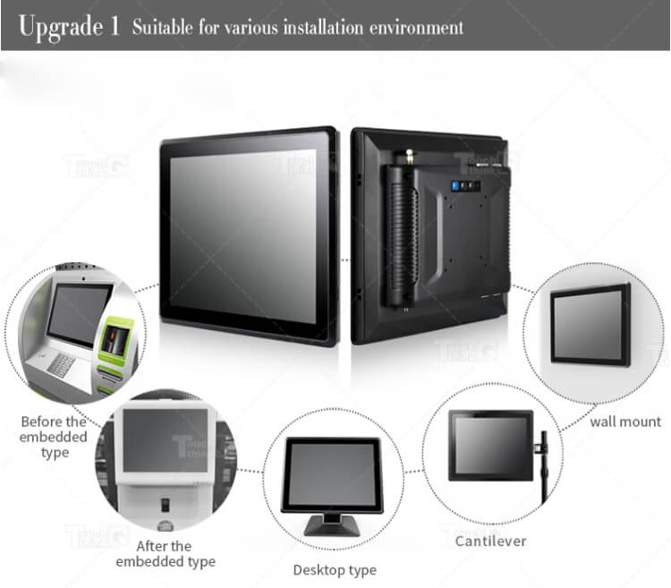 HMI Fanless Industrial Touchscreen All In One Panel PC 10.1"