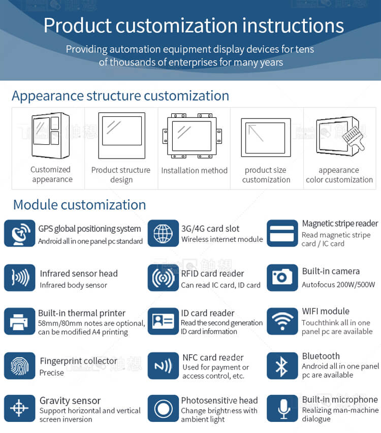 Industrial Touch Screen Panel PC Capacitive Or Resistive Touch Screen