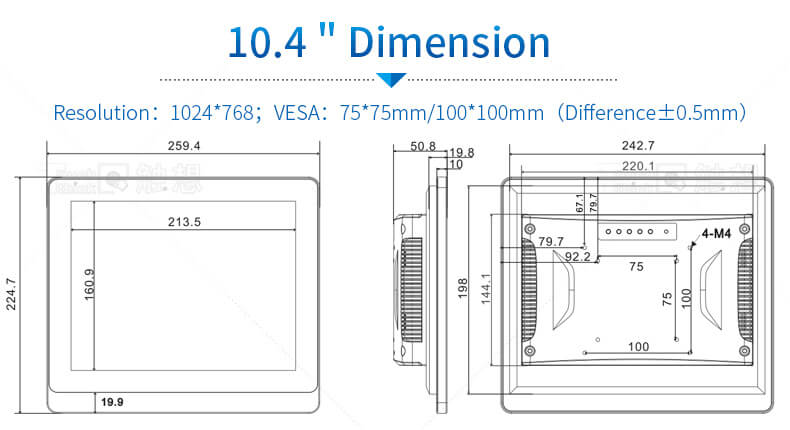 10.4 inch industrial panel pc