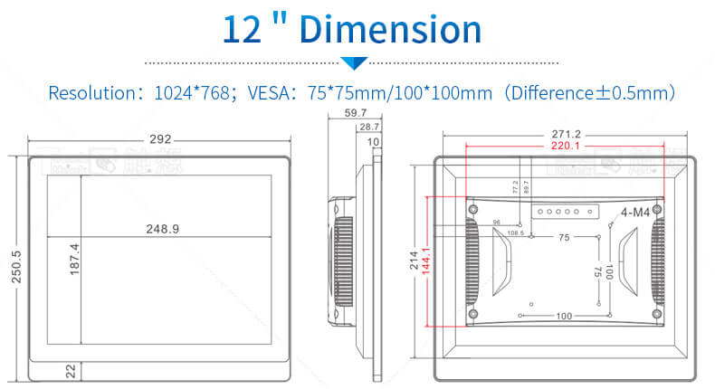 12 inch industrial panel pc