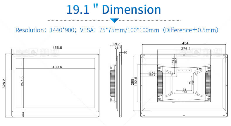 19.1 inch industrial monitor