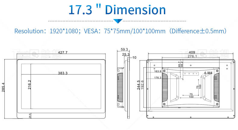 17.3 inch industrial monitor