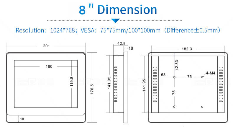 8 inch industrial panel pc