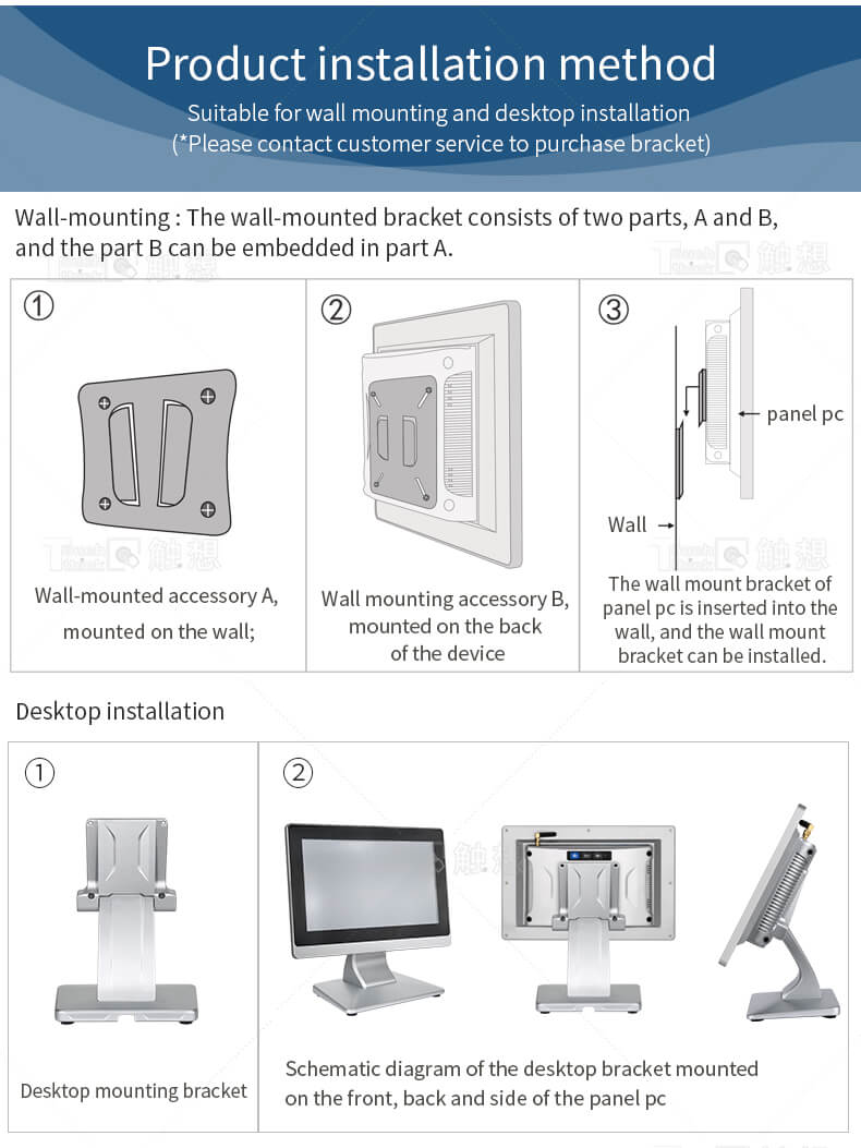 Wall Mount All in One PC 10.4"