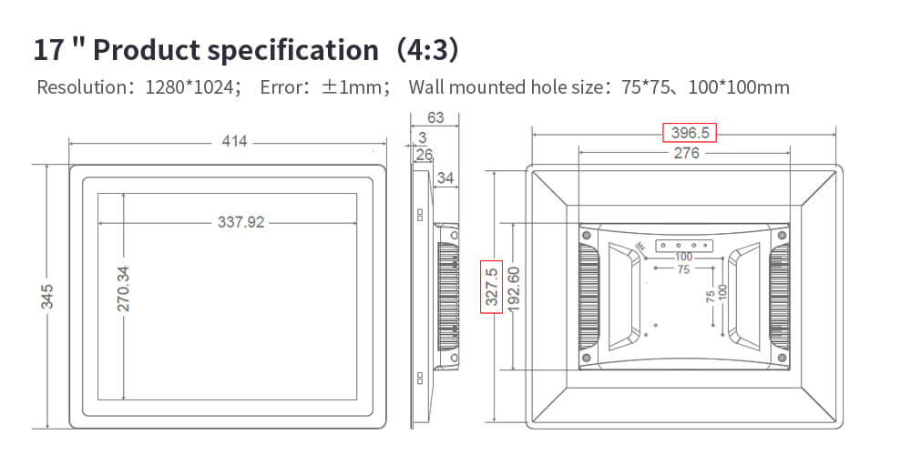 Professional Industrial Grade Display TFT LCD Monitor Hot Sale 13.3"