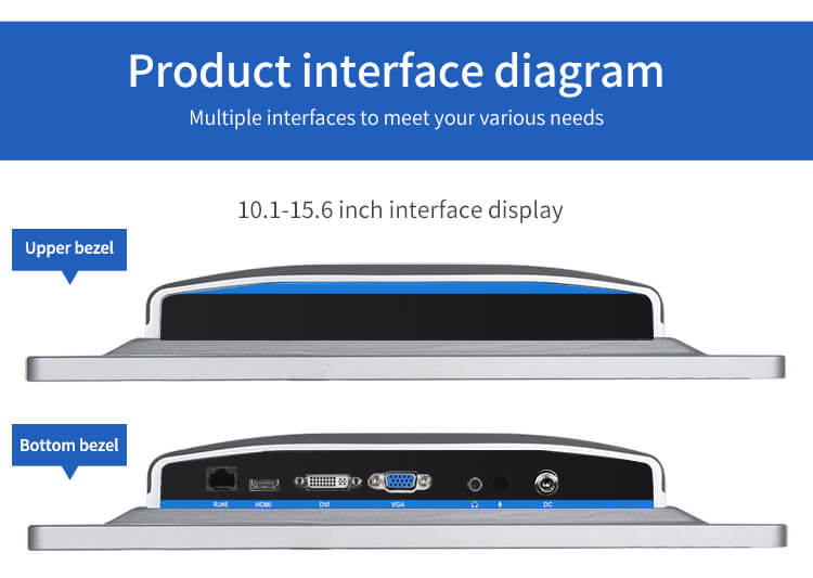 10.1 inch IPS Panel Industrial Touch Screen LCD Monitors