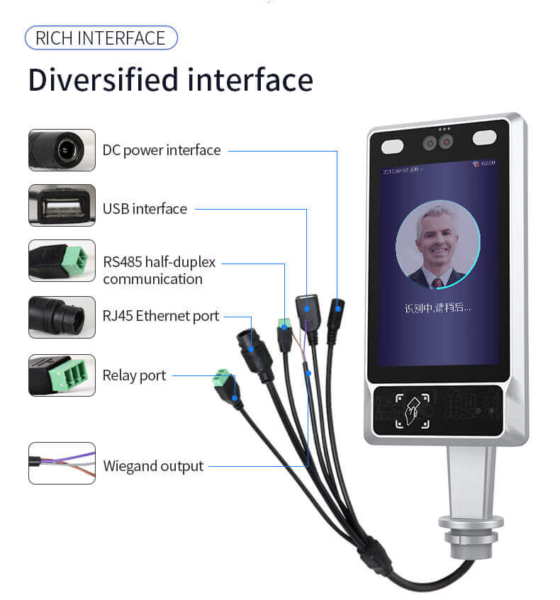 8" Facial Recognition Terminal For Turnstile Access Control