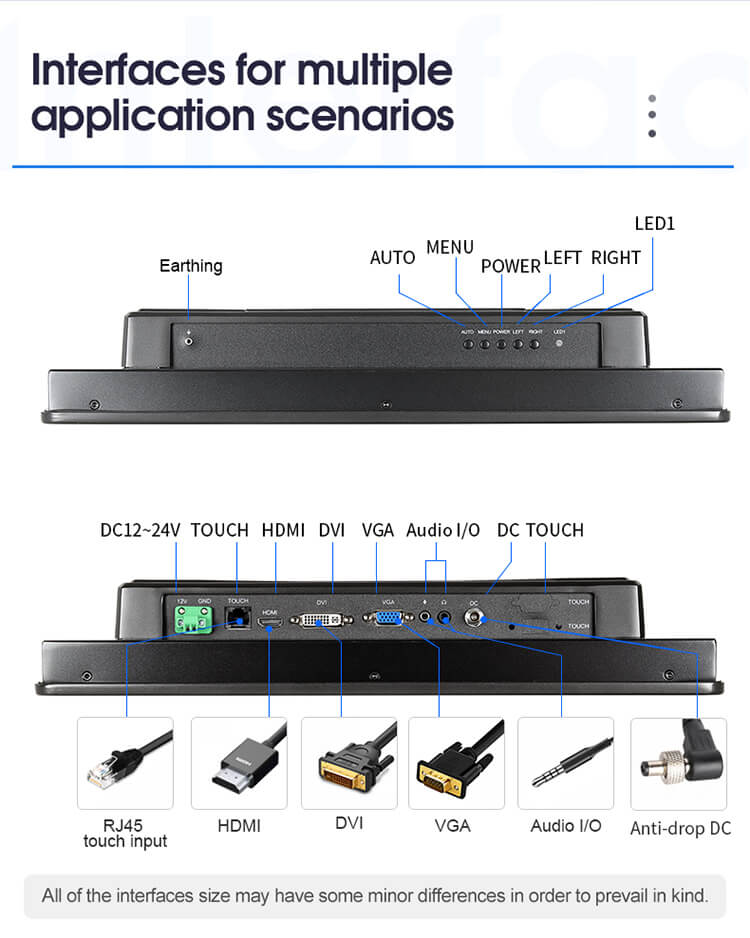 11.6" Industrial Display Monitors Sunlight Readable