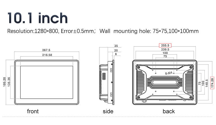 10.1" Industrial Rugged Monitor For Heavy Duty Applications