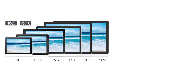 True Flat Capacitive Touch Screen Industrial Monitor IP65 21.5 inch