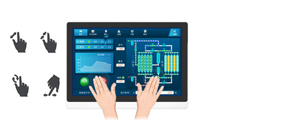 True Flat Capacitive Touch Screen Industrial Monitor IP65 21.5 inch