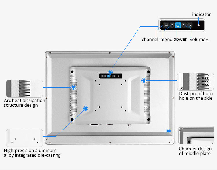 Industrial Monitors with Resistive Capacitive Touchscreen 19.1 inch