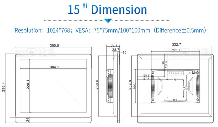 Touch Think Industrial Non-Touch Screen Monitor