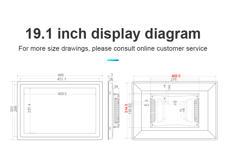 Industrial Tablet PC Windows All In One PC 19.1 Inch