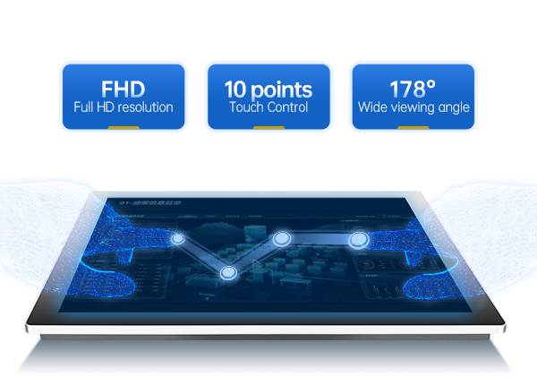 10.1" Wall Mounted Industrial LCD Display HD