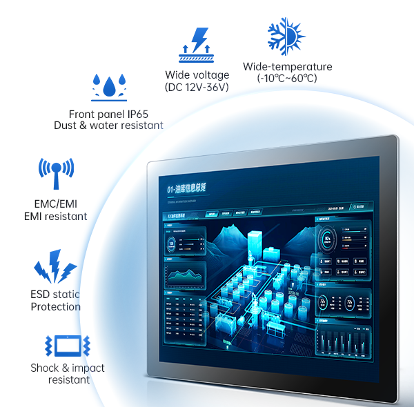 10.1" Wall Mounted Industrial LCD Display HD