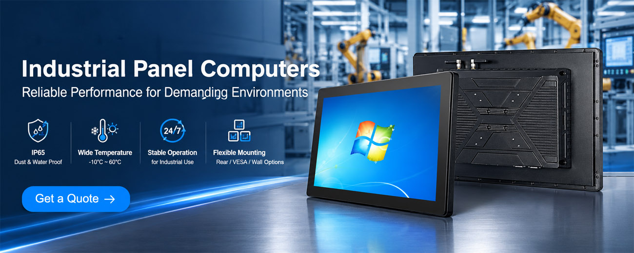 7 inch to 32 inch Rear Mount Industrial Panel Computer with Intel Core i3/i5/i7 8th/10th-GEN N97 CPU Options Anti-Glare and Anti-Ultraviolet (UV) Touchscreen