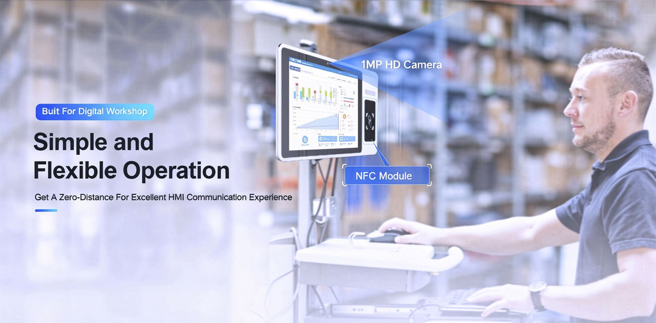 10.1 inch Touch PC-Based MES Hardware Terminals With NFC RFID Card Reader Customized Logo