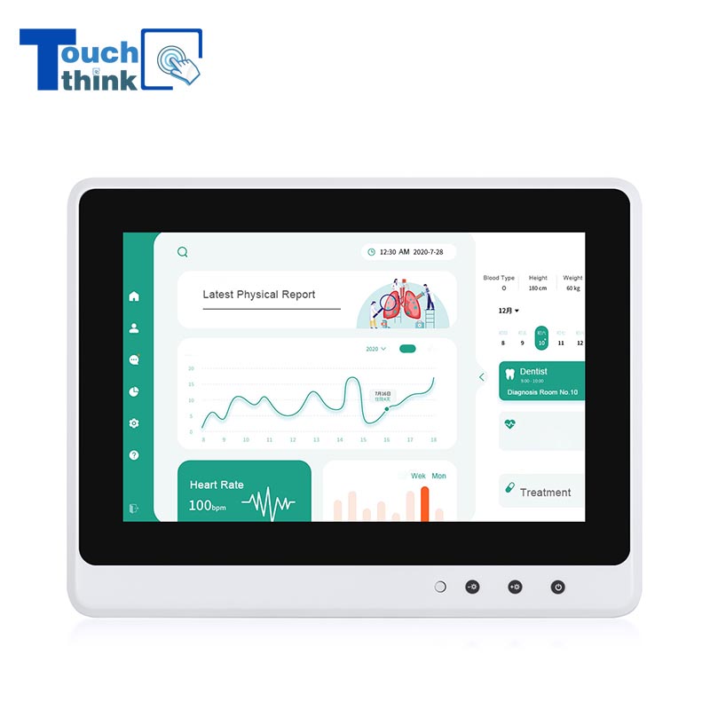 Touch Screen Computer Windows Battery Powered Fully Antimicrobial Multi-Touch For Medical Carts